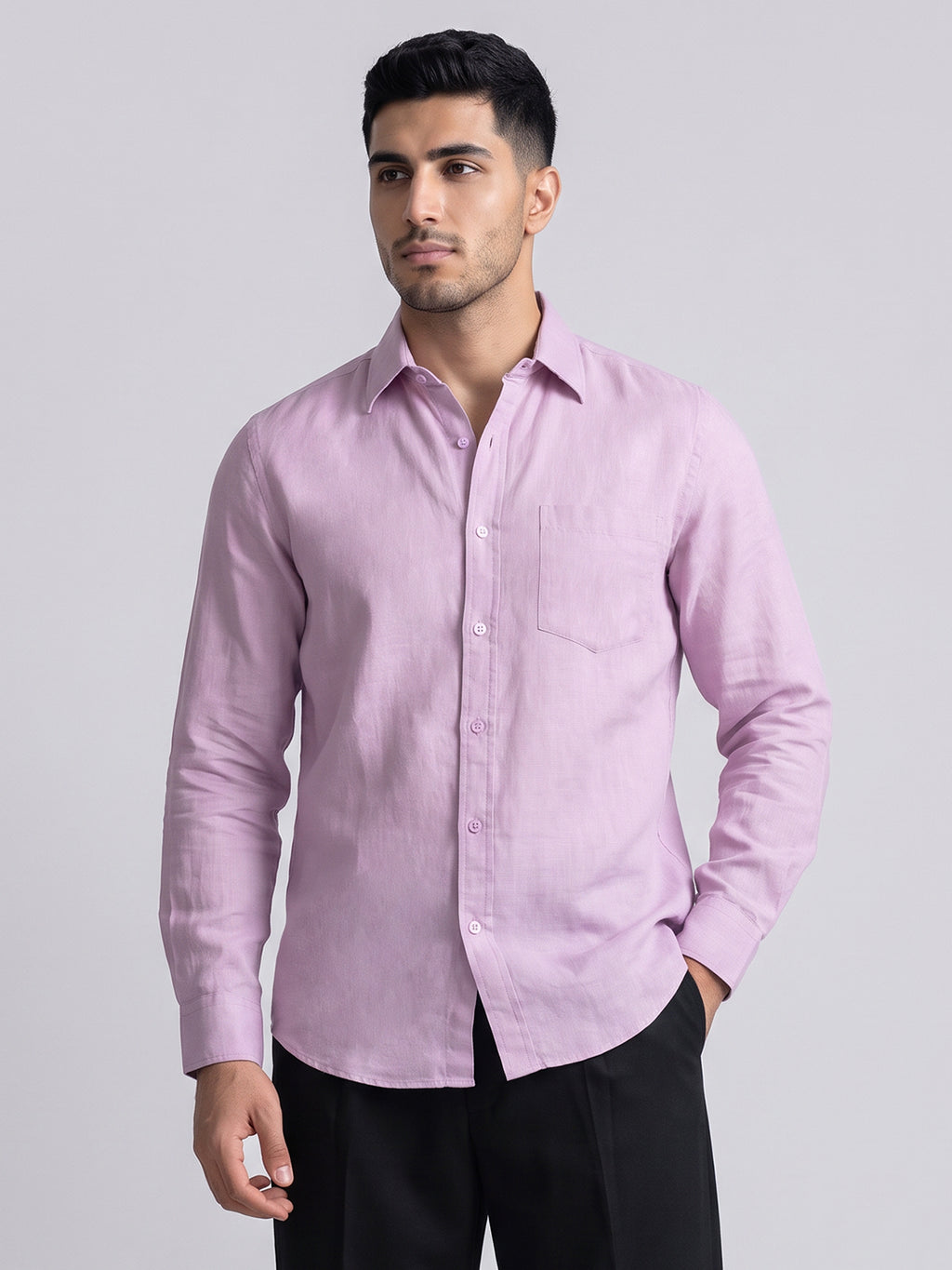 Dusty Pink Cotton Linen Shirt