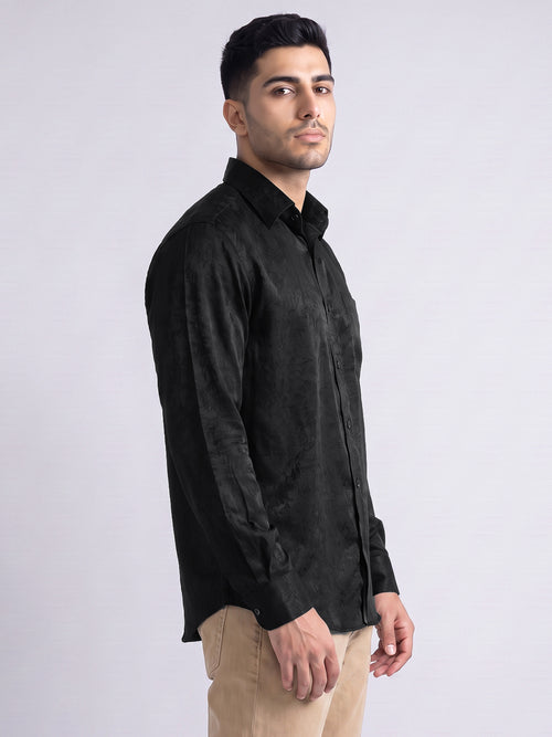 Black Satin Sheen Shirt