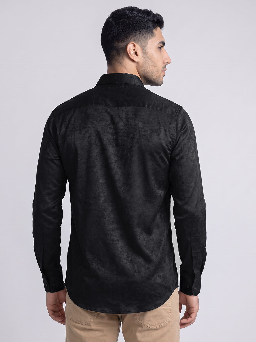 Black Satin Sheen Shirt