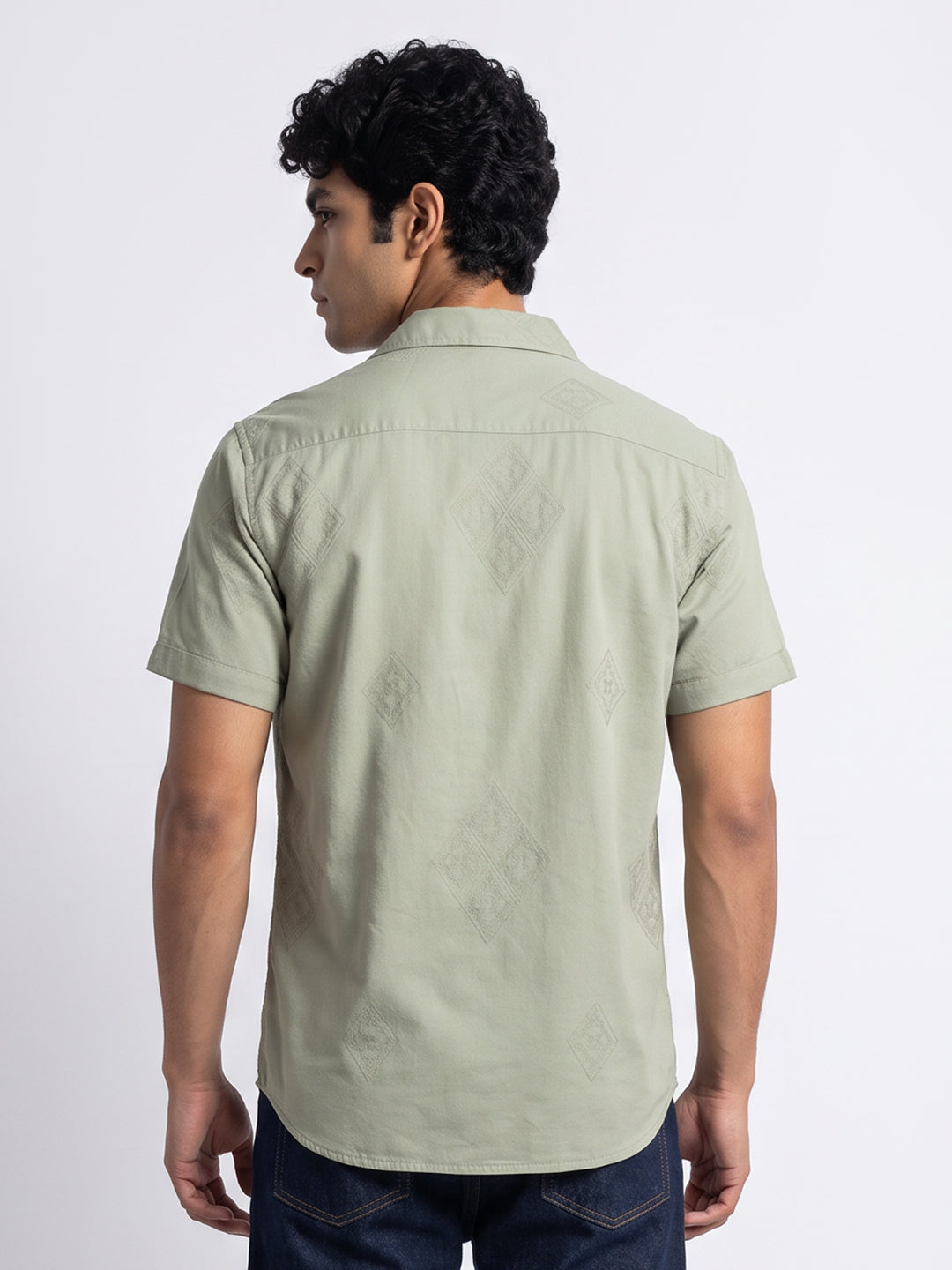 Sage Green Jacquard Shirt