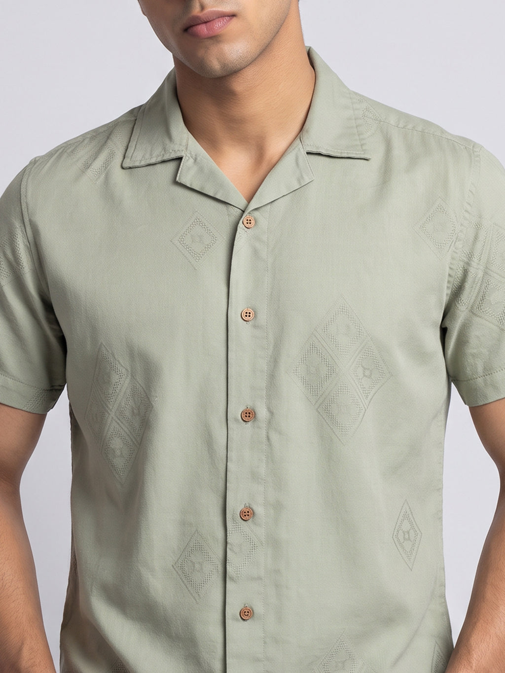 Sage Green Jacquard Shirt