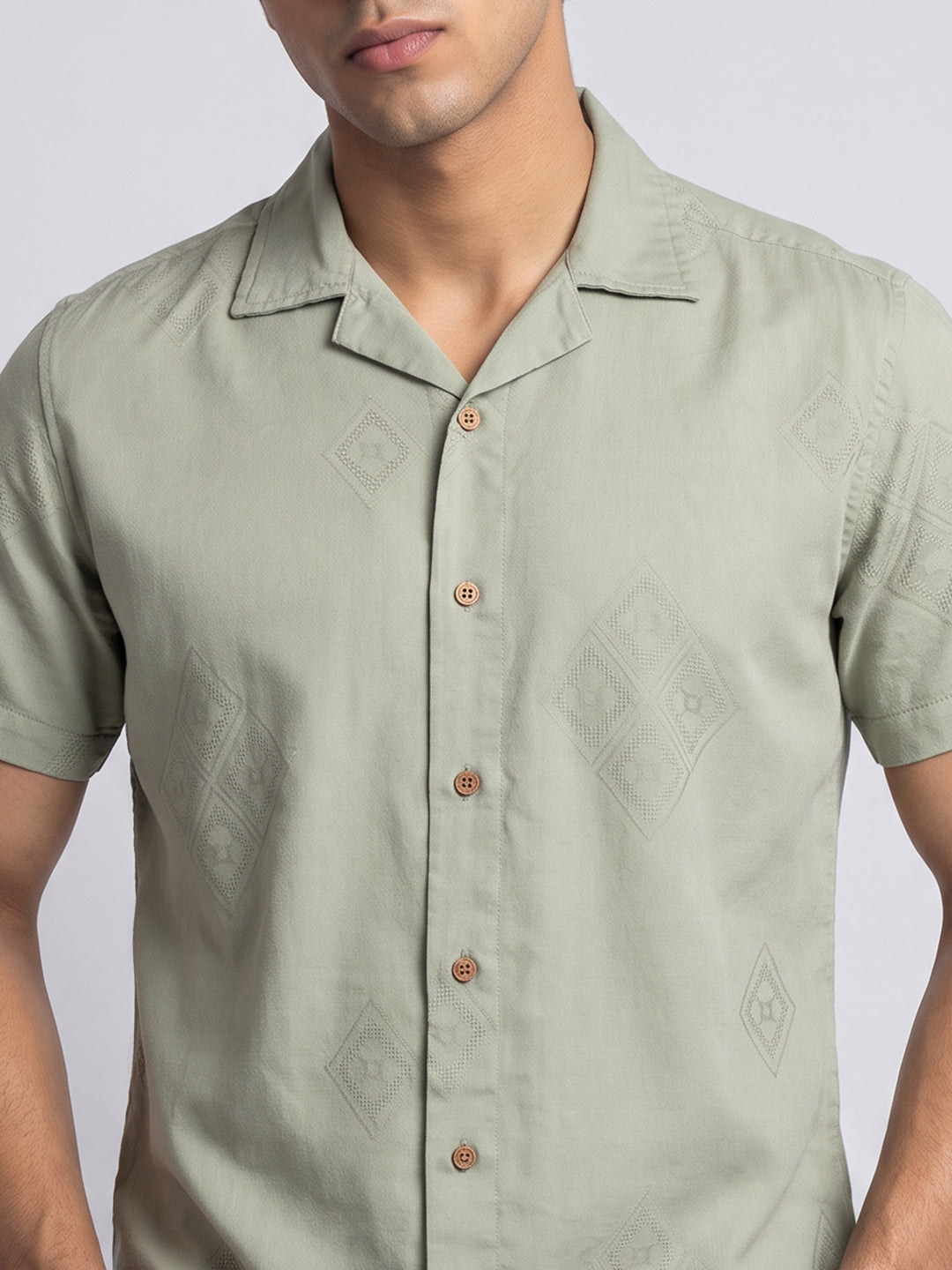 Sage Green Jacquard Shirt